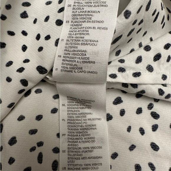 & OTHER STORIES Top Womens US Size 10 Viscose Blouse White Black Stockholm - Picture 11 of 12